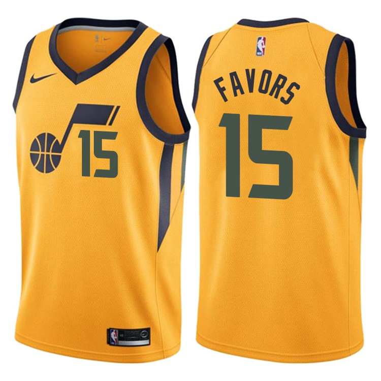 2017-18 Season Derrick Favors Utah Jazz #15 Statement Gold Swingman Jersey