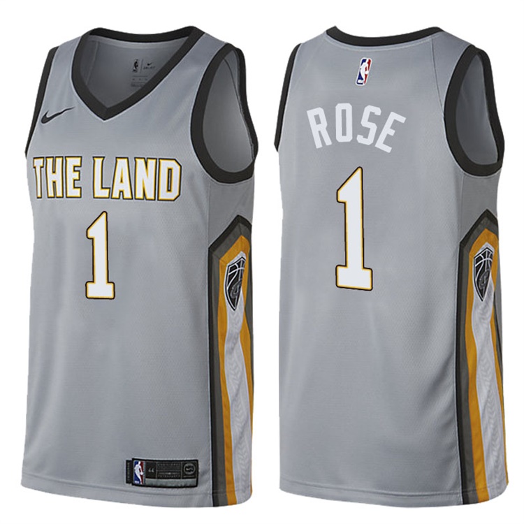 2017-18 Season Derrick Rose Cleveland Cavaliers #1 City Edition Gray Swingman Jersey