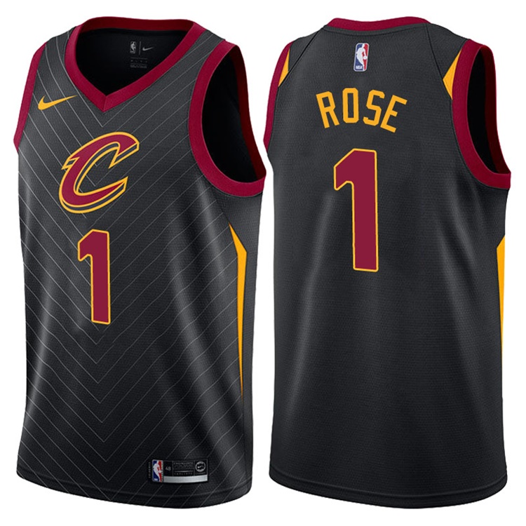 2017-18 Season Derrick Rose Cleveland Cavaliers #1 Statement Black Swingman Jersey