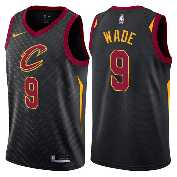 2017-18 Season Dwyane Wade Cleveland Cavaliers #9 Statement Black Swingman Jersey