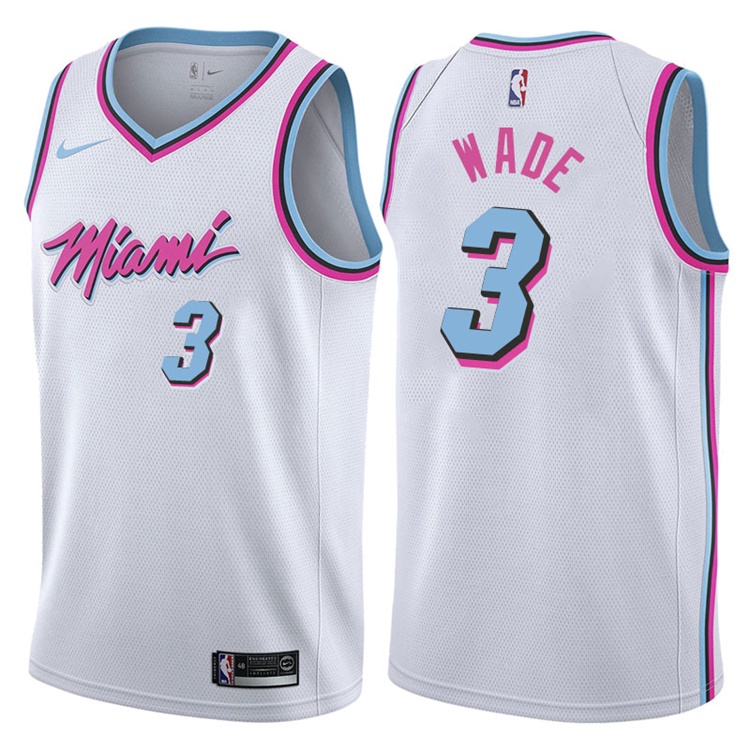 2017-18 Season Dwyane Wade Miami Heat #3 City Edition White Swingman Jersey 2017-18 Season Dwyane Wade Miami Heat #3 City Edition White Swingman Jersey