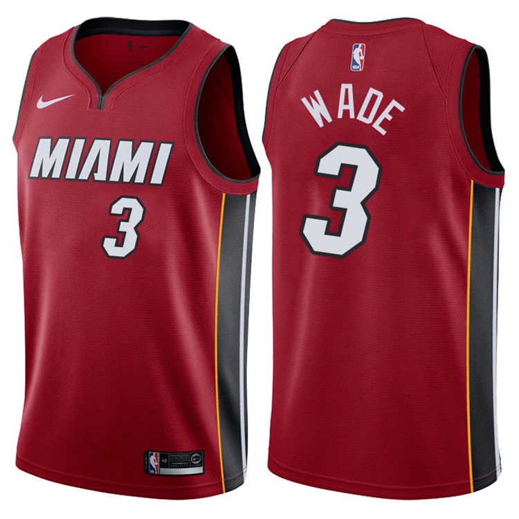 2017-18 Season Dwyane Wade Miami Heat #3 Icon Red Swingman Jersey
