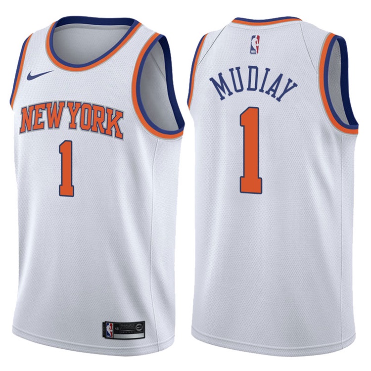 2017-18 Season Emmanuel Mudiay New York Knicks #1 Association White Swingman Jersey