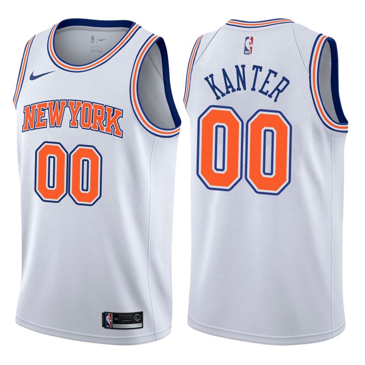 2017-18 Season Enes Kanter New York Knicks #00 Statement White Swingman Jersey