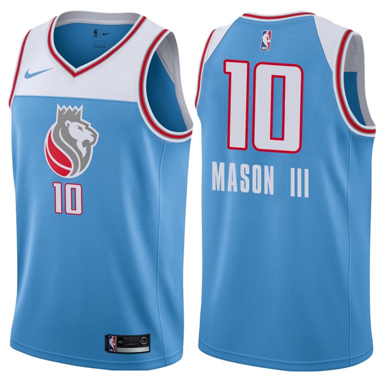 2017-18 Season Frank Mason III Sacramento Kings #10 City Edition Blue Swingman Jersey