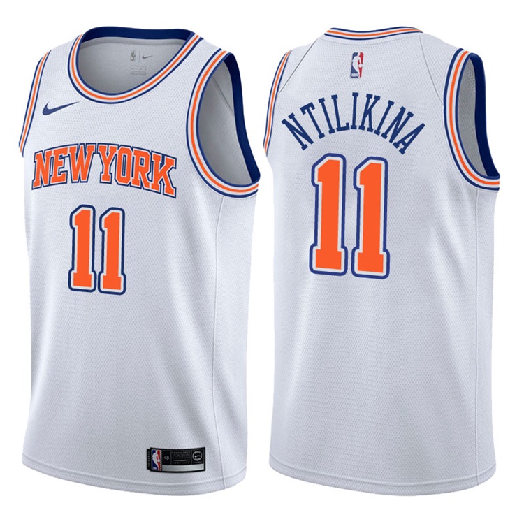 2017-18 Season Frank Ntilikina New York Knicks #11 Statement White Swingman Jersey 2017-18 Season Frank Ntilikina New York Knicks #11 Statement White Swingman Jersey