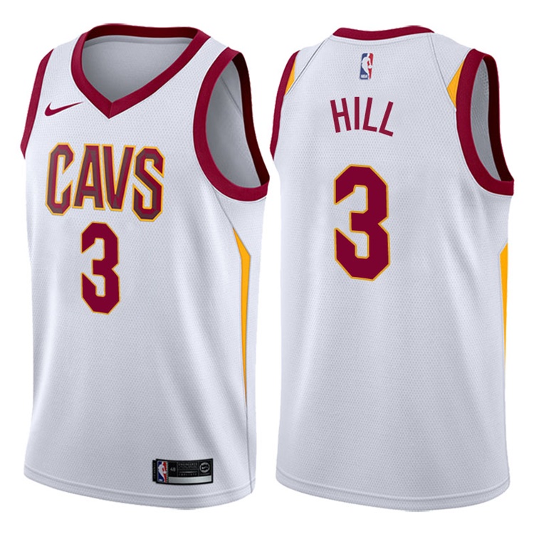 2017-18 Season George Hill Cleveland Cavaliers #3 Association White Swingman Jersey