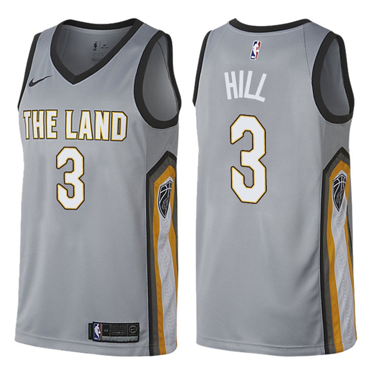 2017-18 Season George Hill Cleveland Cavaliers #3 City Edition Gray Swingman Jersey