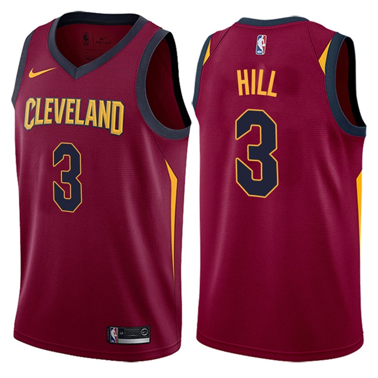 2017-18 Season George Hill Cleveland Cavaliers #3 Icon Wine Swingman Jersey