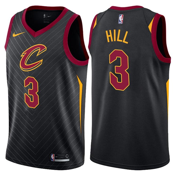 2017-18 Season George Hill Cleveland Cavaliers #3 Statement Black Swingman Jersey