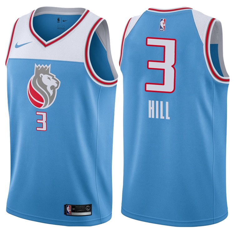 2017-18 Season George Hill Sacramento Kings #3 City Edition Blue Swingman Jersey