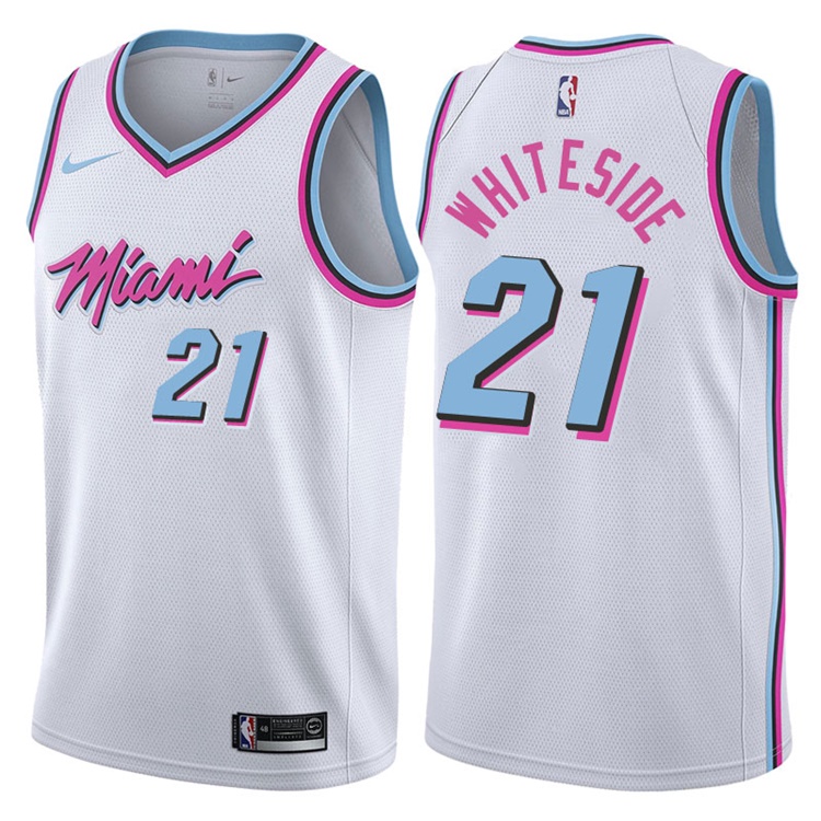 2017-18 Season Hassan Whiteside Miami Heat #21 City Edition White Swingman Jersey 2017-18 Season Hassan Whiteside Miami Heat #21 City Edition White Swingman Jersey