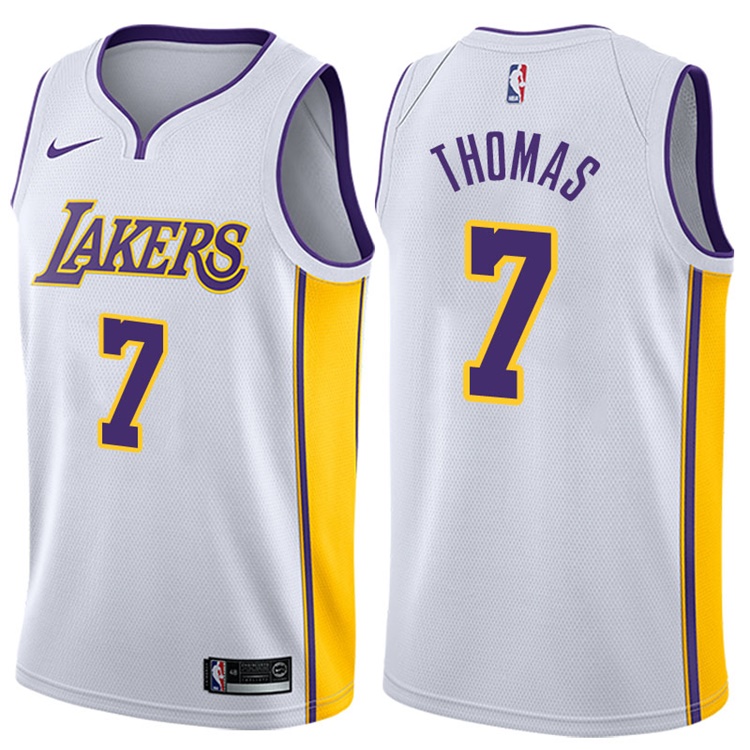 2017-18 Season Isaiah Thomas Los Angeles Lakers #7 Association White Swingman Jersey 2017-18 Season Isaiah Thomas Los Angeles Lakers #7 Association White Swingman Jersey