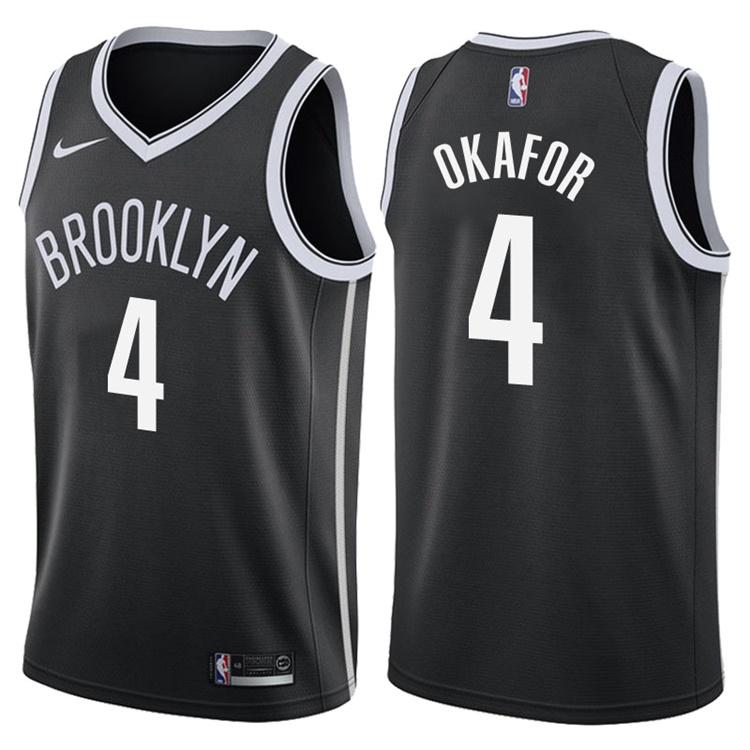 2017-18 Season Jahlil Okafor Brooklyn Nets #4 Icon Black Swingman Jersey