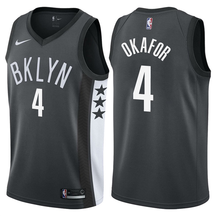 2017-18 Season Jahlil Okafor Brooklyn Nets #4 Statement Black Swingman Jersey