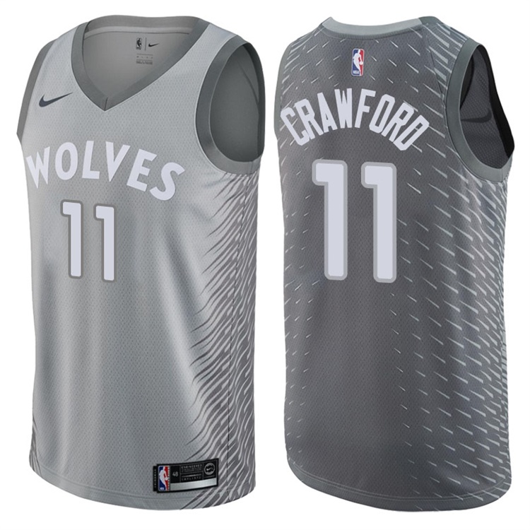 2017-18 Season Jamal Crawford Minnesota Timberwolves #11 City Edition Gray Swingman Jersey