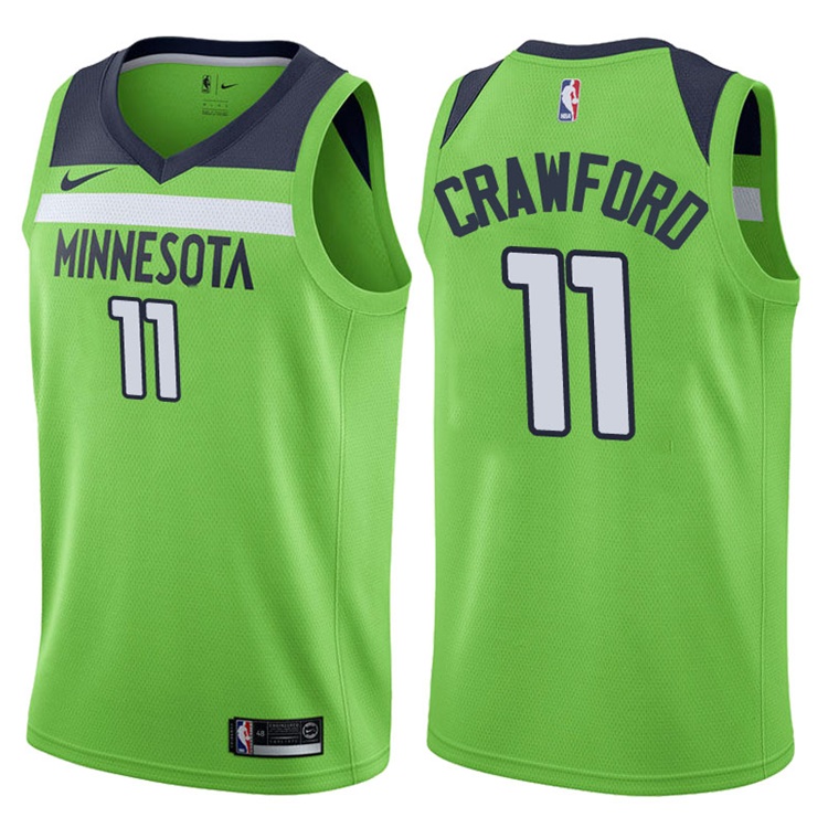 2017-18 Season Jamal Crawford Minnesota Timberwolves #11 Statement Green Swingman Jersey