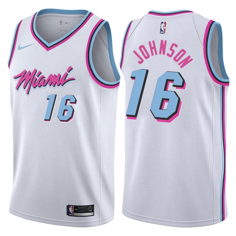 2017-18 Season James Johnson Miami Heat #16 City Edition White Swingman Jersey