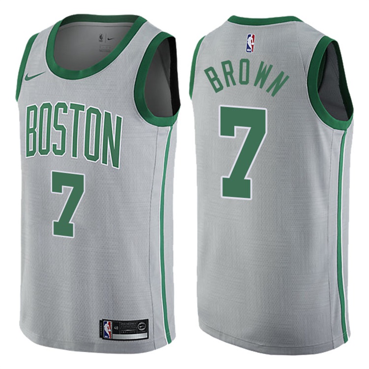 2017-18 Season Jaylen Brown Boston Celtics #7 City Edition Gray Swingman Jersey 2017-18 Season Jaylen Brown Boston Celtics #7 City Edition Gray Swingman Jersey