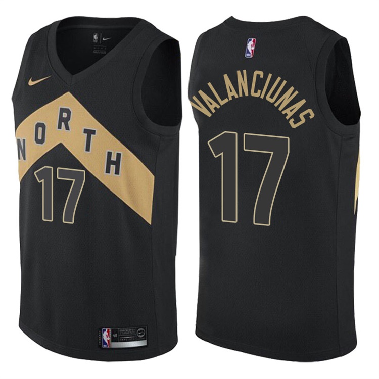 2017-18 Season Jonas Valanciunas Toronto Raptors #17 City Edition Black Swingman Jersey 2017-18 Season Jonas Valanciunas Toronto Raptors #17 City Edition Black Swingman Jersey