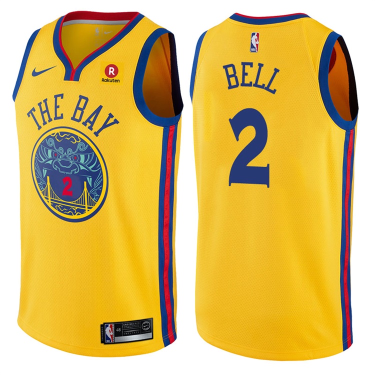 2017-18 Season Jordan Bell Golden State Warriors #2 City Edition Gold Swingman Jersey