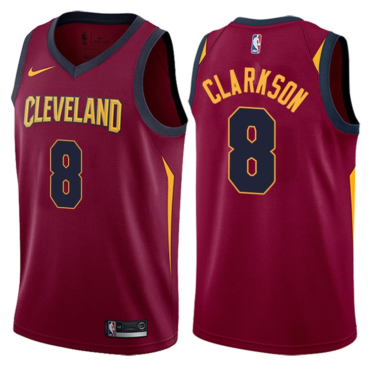 2017-18 Season Jordan Clarkson Cleveland Cavaliers #8 Icon Wine Swingman Jersey