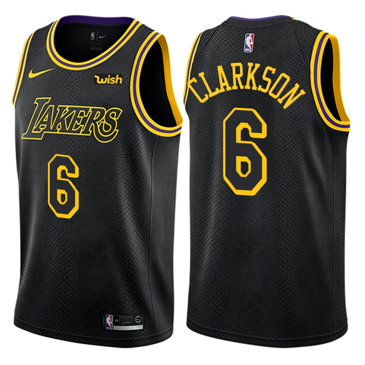 2017-18 Season Jordan Clarkson Los Angeles Lakers #6 City Edition Black Swingman Jersey 2017-18 Season Jordan Clarkson Los Angeles Lakers #6 City Edition Black Swingman Jersey
