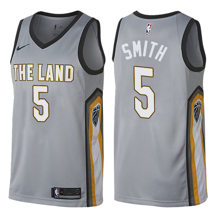 2017-18 Season JR Smith Cleveland Cavaliers #5 City Edition Gray Swingman Jersey