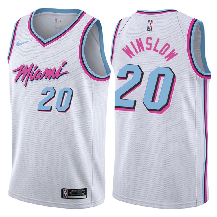 2017-18 Season Justise Winslow Miami Heat #20 City Edition White Swingman Jersey