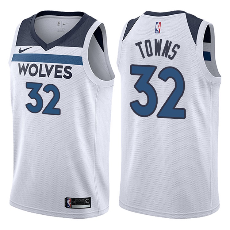 2017-18 Season Karl-Anthony Towns Minnesota Timberwolves #32 Association White Swingman Jersey