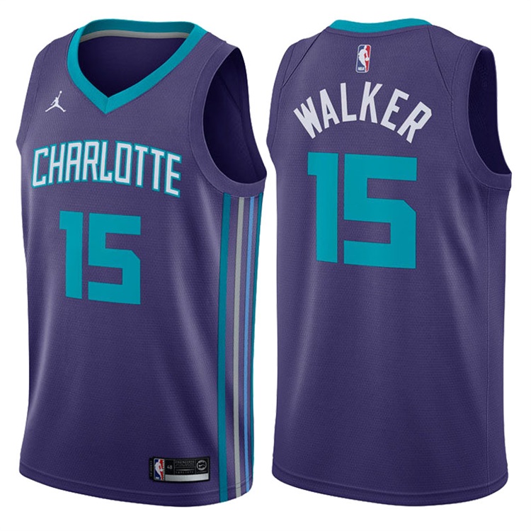 2017-18 Season Kemba Walker Charlotte Hornets #15 Statement Purple Swingman Jersey