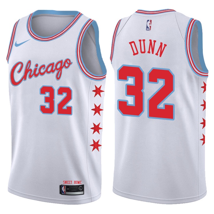 2017-18 Season Kris Dunn Chicago Bulls #32 City Edition White Swingman Jersey