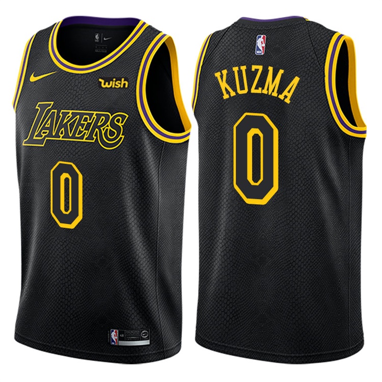 2017-18 Season Kyle Kuzma Los Angeles Lakers #0 City Edition Black Swingman Jersey