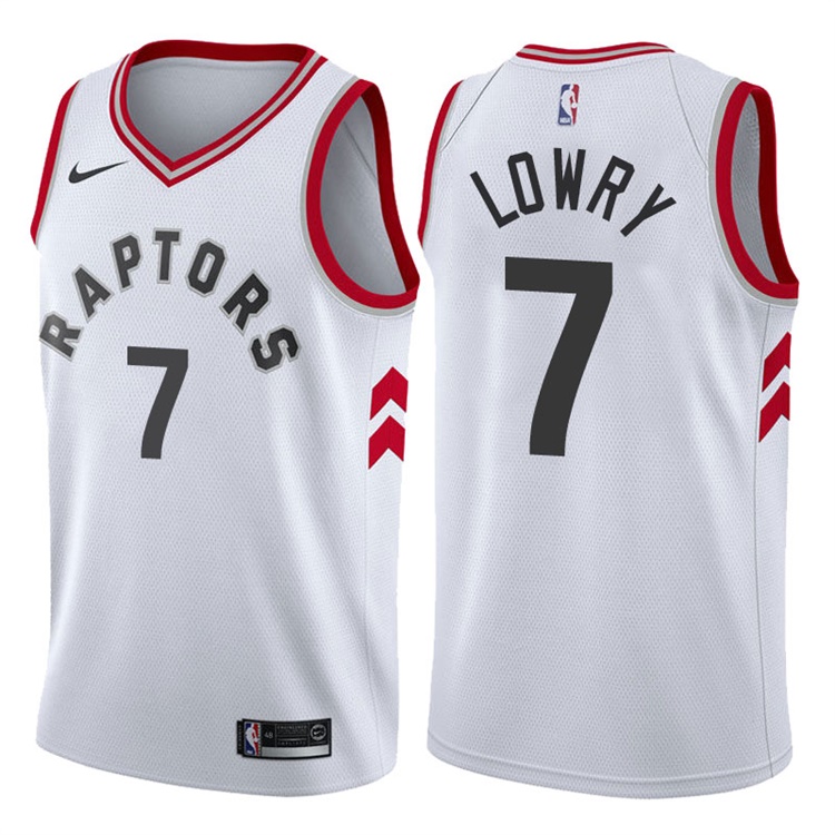 2017-18 Season Kyle Lowry Toronto Raptors #7 Association White Swingman Jersey 2017-18 Season Kyle Lowry Toronto Raptors #7 Association White Swingman Jersey