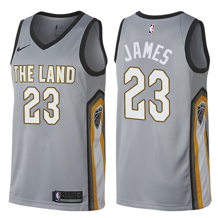 2017-18 Season LeBron James Cleveland Cavaliers #23 City Edition Gray Swingman Jersey