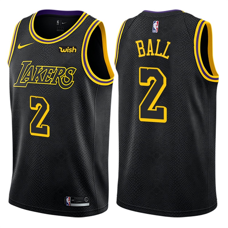 2017-18 Season Lonzo Ball Los Angeles Lakers #2 City Edition Black Swingman Jersey 2017-18 Season Lonzo Ball Los Angeles Lakers #2 City Edition Black Swingman Jersey