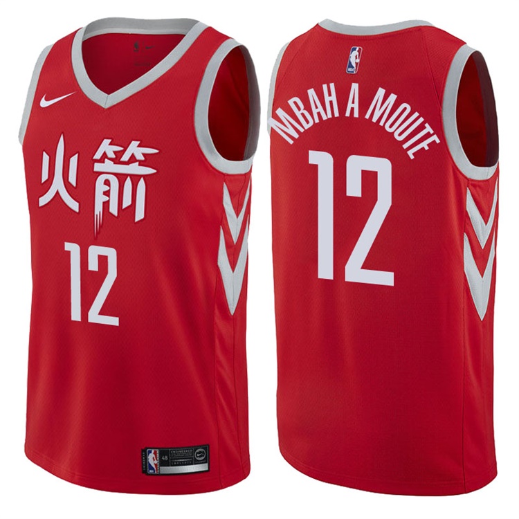 2017-18 Season Luc Mbah a Moute Houston Rockets #12 City Edition Red Swingman Jersey