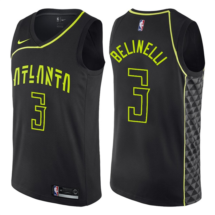2017-18 Season Marco Belinelli Atlanta Hawks #3 City Edition Black Swingman Jersey