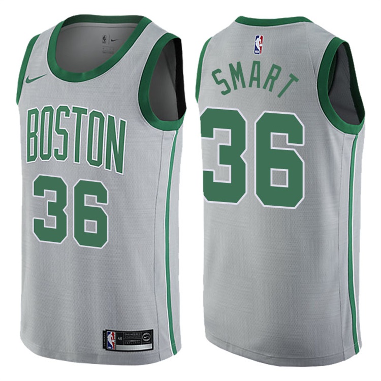 2017-18 Season Marcus Smart Boston Celtics #36 City Edition Gray Swingman Jersey