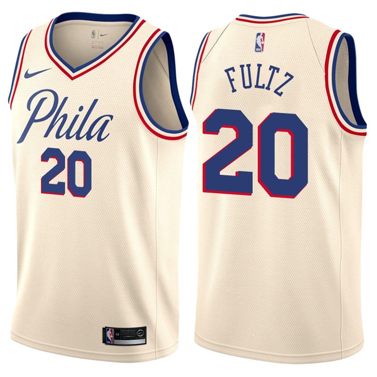 2017-18 Season Markelle Fultz Philadelphia 76ers #20 City Edition Cream Swingman Jersey 2017-18 Season Markelle Fultz Philadelphia 76ers #20 City Edition Cream Swingman Jersey