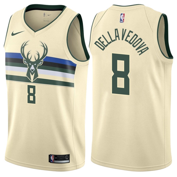 2017-18 Season Matthew Dellavedova Milwaukee Bucks #8 City Edition Cream Swingman Jersey 2017-18 Season Matthew Dellavedova Milwaukee Bucks #8 City Edition Cream Swingman Jersey