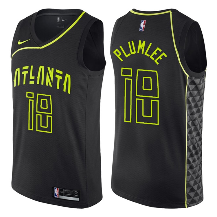 2017-18 Season Miles Plumlee Atlanta Hawks #18 City Edition Black Swingman Jersey