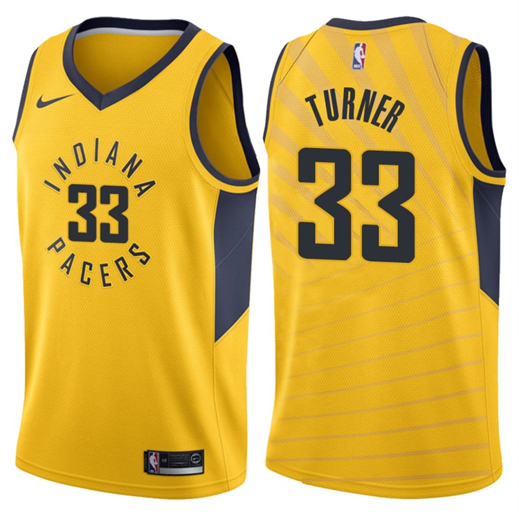 2017-18 Season Myles Turner Indiana Pacers #33 Statement Gold Swingman Jersey