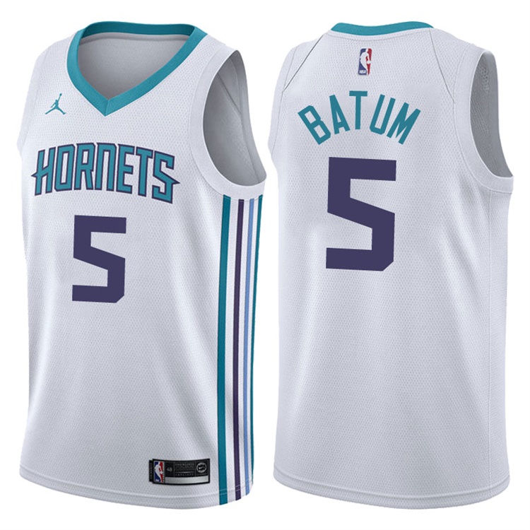 2017-18 Season Nicolas Batum Charlotte Hornets #5 Association White Swingman Jersey