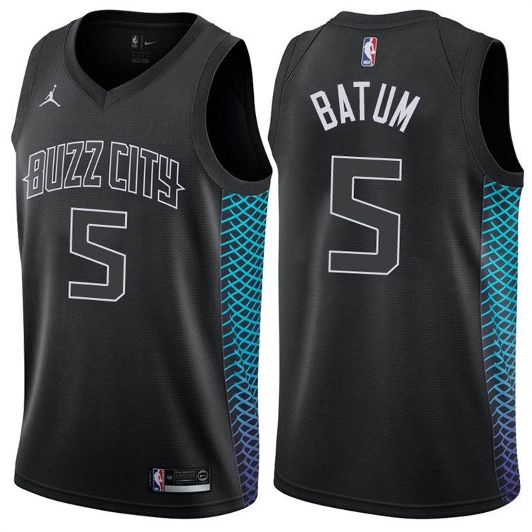 2017-18 Season Nicolas Batum Charlotte Hornets #5 City Edition Black Swingman Jersey