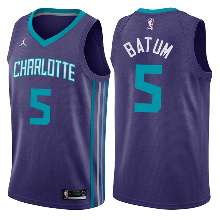 2017-18 Season Nicolas Batum Charlotte Hornets #5 Statement Purple Swingman Jersey