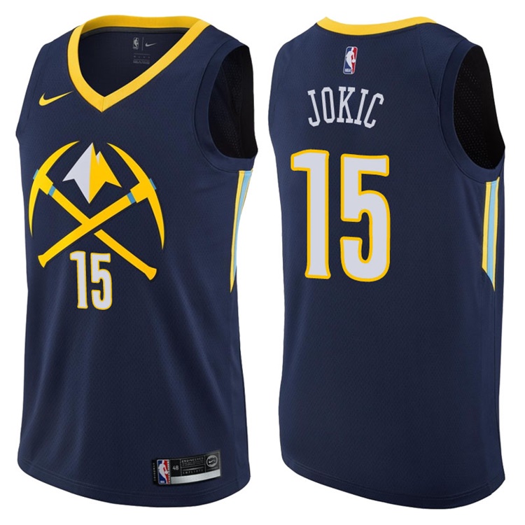 2017-18 Season Nikola Jokic Denver Nuggets #15 City Edition Navy Swingman Jersey