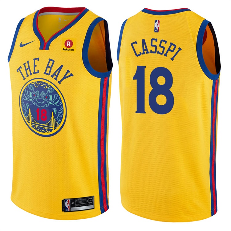 2017-18 Season Omri Casspi Golden State Warriors #18 City Edition Gold Swingman Jersey 2017-18 Season Omri Casspi Golden State Warriors #18 City Edition Gold Swingman Jersey