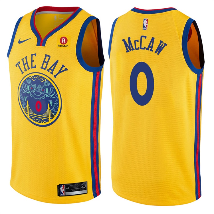 2017-18 Season Patrick McCaw Golden State Warriors #0 City Edition Gold Swingman Jersey 2017-18 Season Patrick McCaw Golden State Warriors #0 City Edition Gold Swingman Jersey