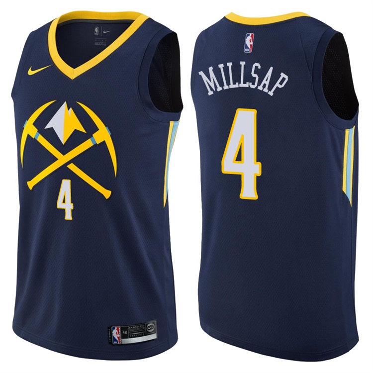 2017-18 Season Paul Millsap Denver Nuggets #4 City Edition Navy Swingman Jersey